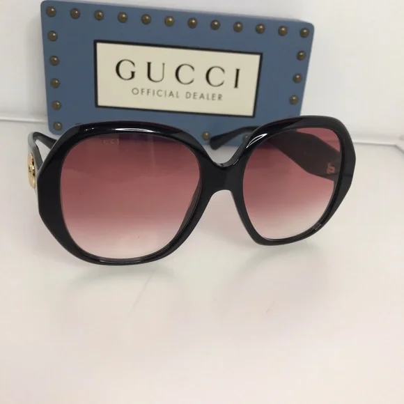 Gucci Sunglasses Women's GG0796S 002 Black/Red Gradient - Picture 12 of 16